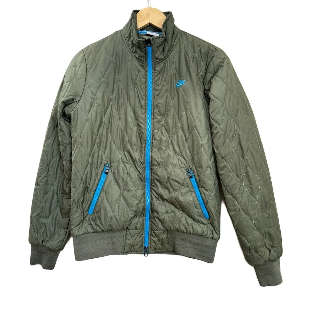 Nike Quilted Puffer Bomber Green‎ Jacket Women’s Medium